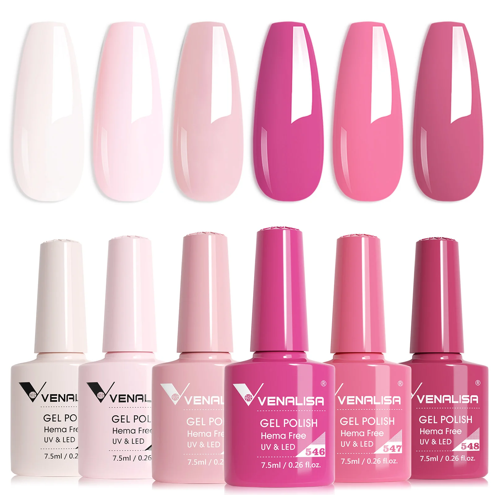 Venalisa 6 db-os UV/LED Gél lakk szett - 2232 - Pink Memories - Hema Free