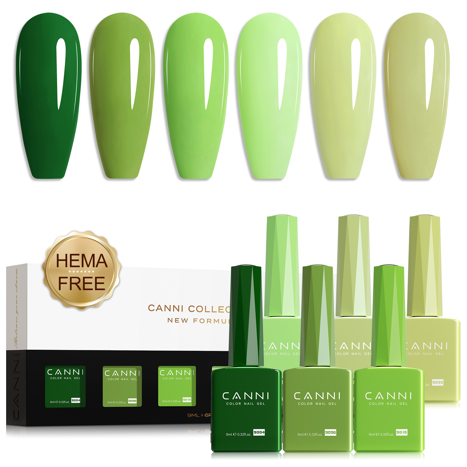 CANNI HEMA FREE UV/LED gél lakk szett 6x9ml - 2339