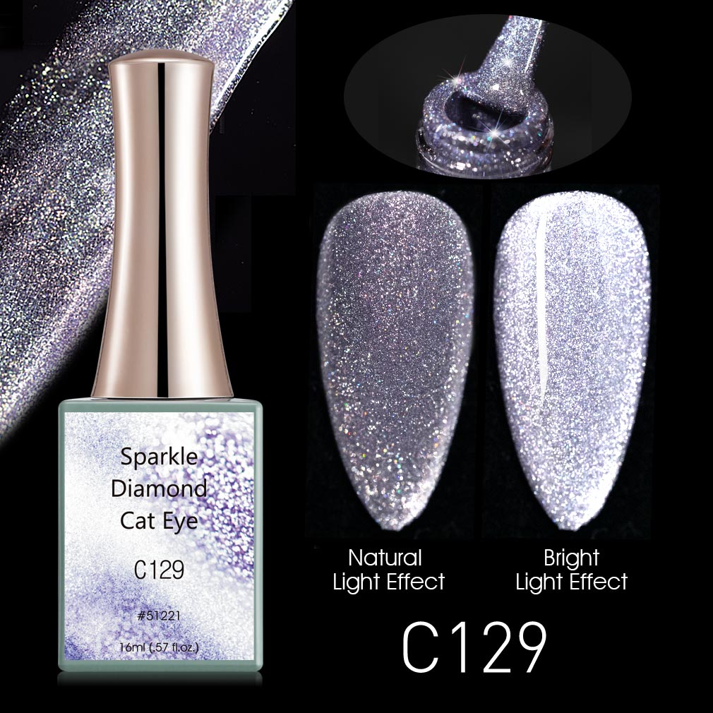 CANNI Sparkle Diamond Cat Eye UV/LED gél lakk 16 ml No.C129