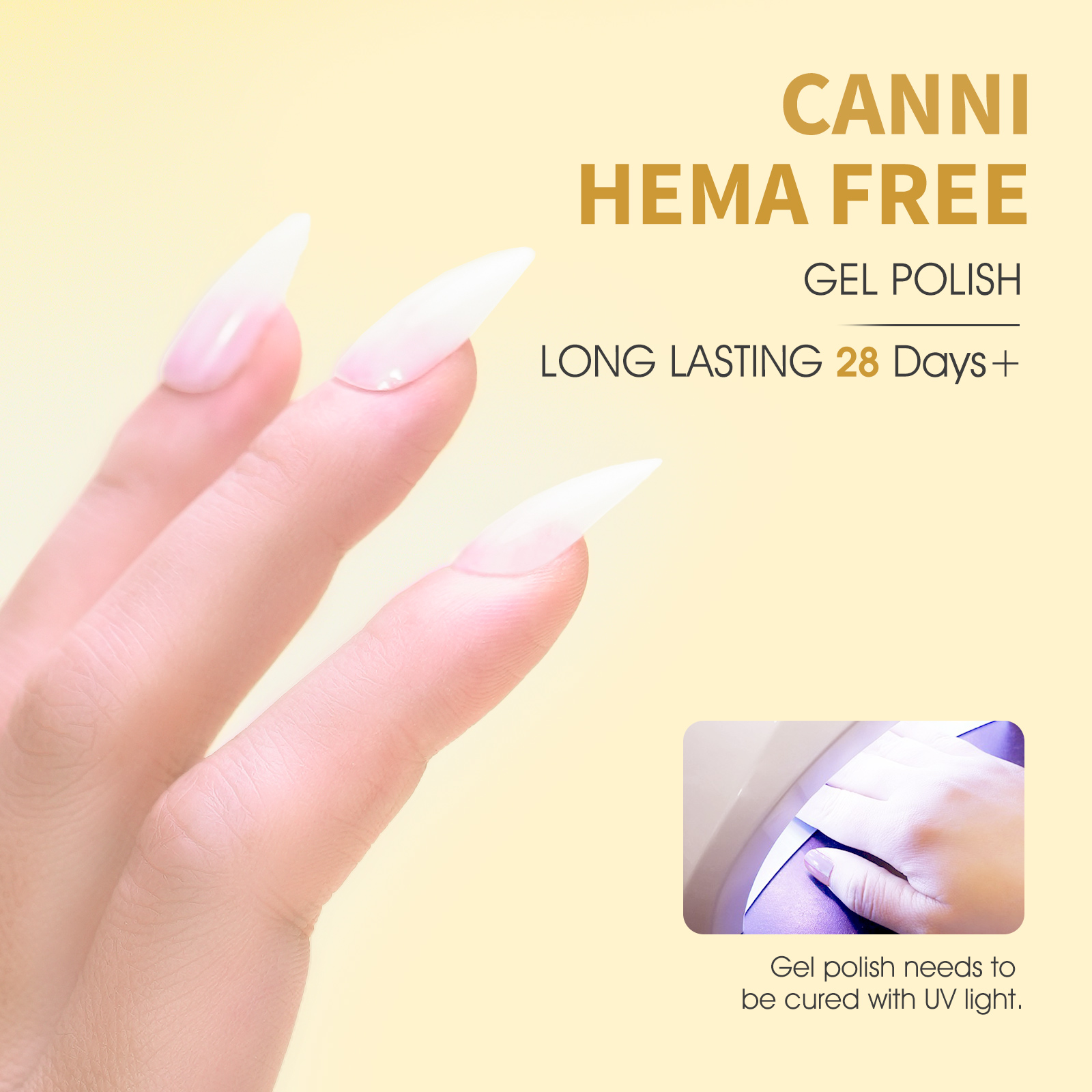 CANNI HEMA FREE UV/LED gél lakk 9ml No.9049 - Milky White