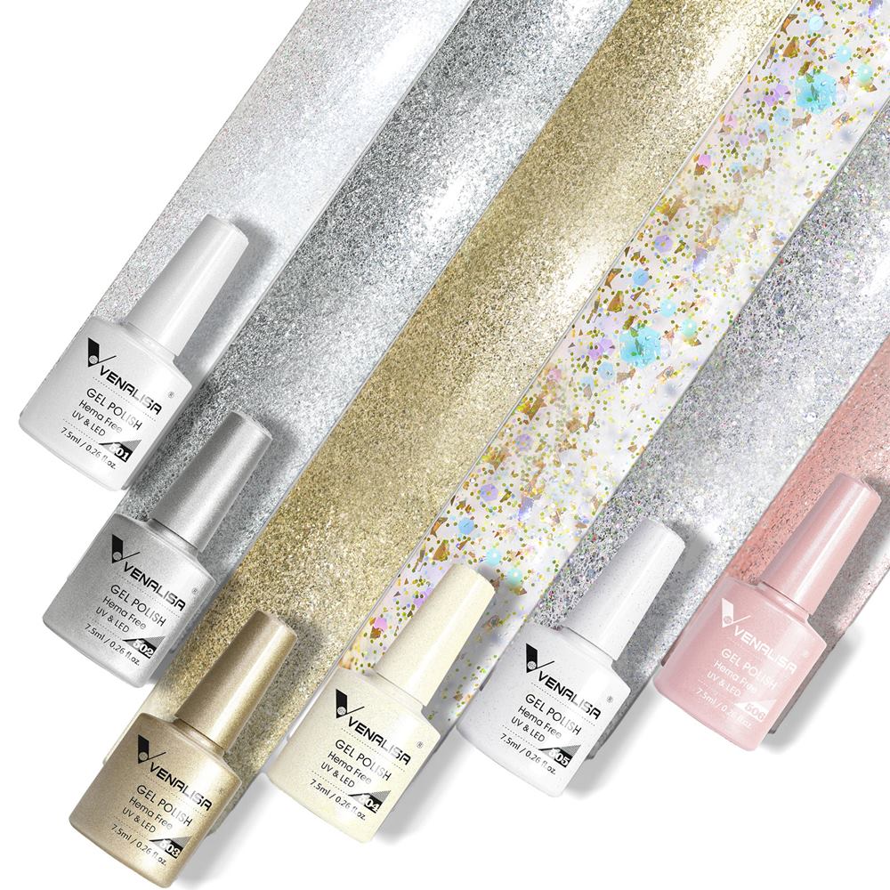 Venalisa 6 db-os UV/LED Gél lakk szett - Glitter - Hema Free - 2219