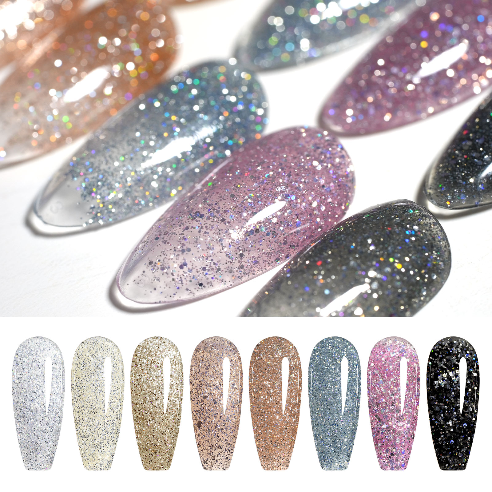 CANNI HEMA FREE  szett 8x9ml - Diamond Glitter Collection