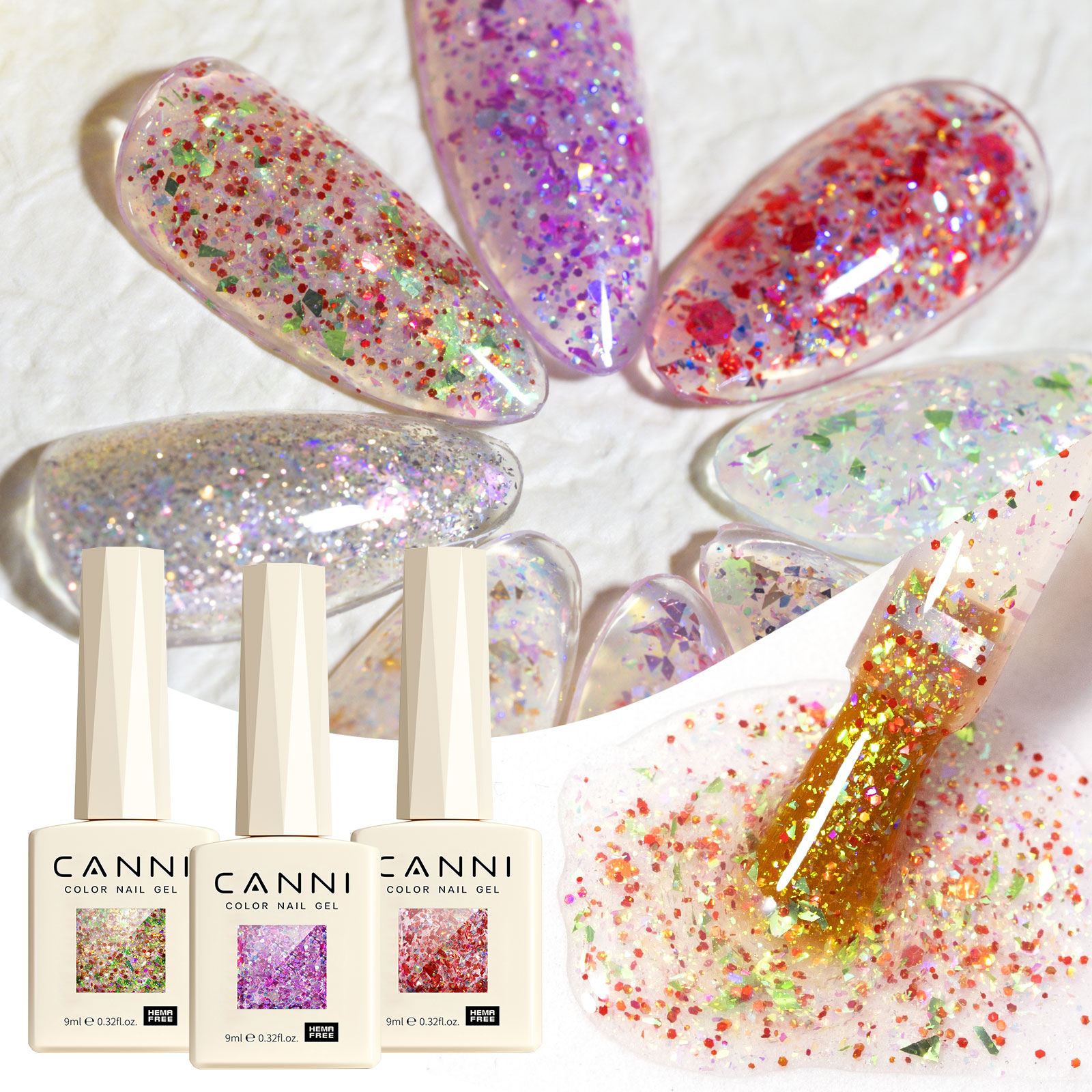 CANNI HEMA FREE  szett 8x9ml - Prism Flash Collection