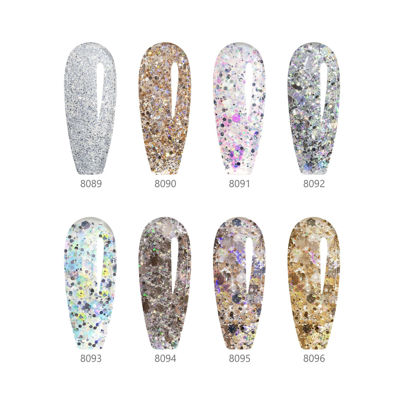 CANNI HEMA FREE  szett 8x9ml - Dawn Crystal Flash Collection